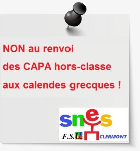 NON au renvoi des CAPA hors-classe aux calendes grecques !