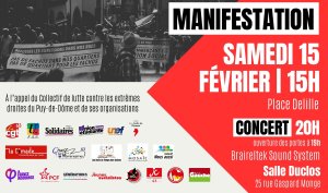 Manifestation contre l'extrême droite et le racisme samedi 15/02 15h (…)