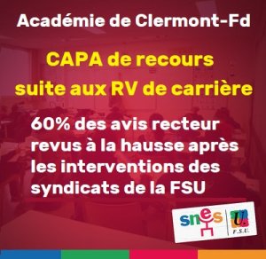 CAPA de contestation des avis Recteur suite aux RV de carrière : 60% des (…)