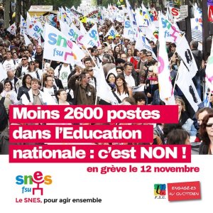 12 novembre : grève unitaire dans l'Education nationale !