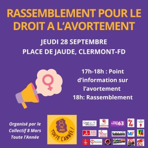 28 septembre : Journée internationale pour le droit à l'avortement