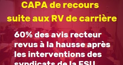 CAPA de contestation des avis Recteur suite aux RV de carrière : 60% des (…)