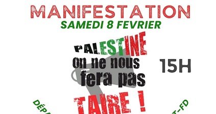 MANIFESTATION PALESTINE samedi 08 février place de Jaude Clermont-Fd