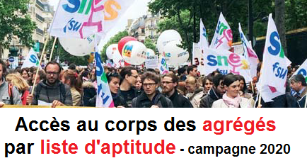 Accès au corps des agrégés par liste d'aptitude - campagne 2020