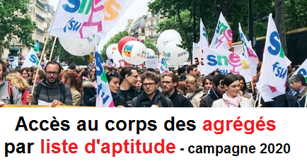 Accès au corps des agrégés par liste d'aptitude - campagne 2020