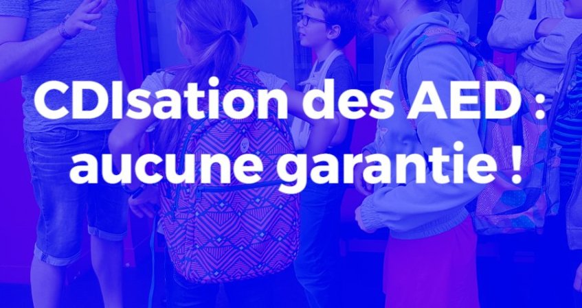 Un CDI pour les AEd : pas à n'importe quel prix !